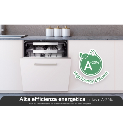 LG QuadWash DB597TXS Lavastoviglie a scomparsa totale Serie 5, Classe A -20%, 14 coperti, Vapore, Noble Steel