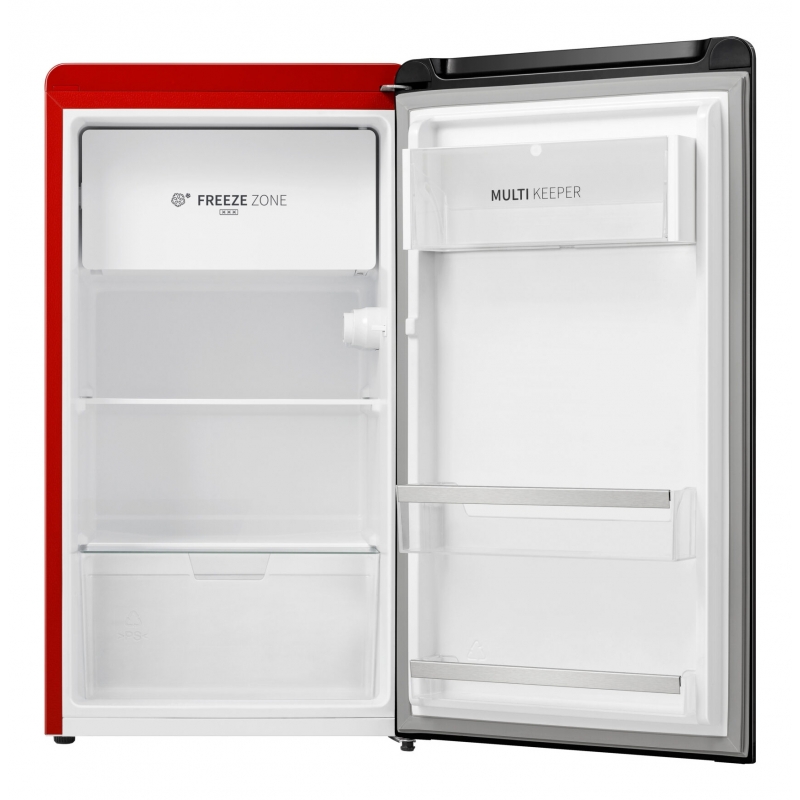 Hisense RR106D4CRE Kühlschrank mit Gefrierfach Freistehend 82 l E Rot