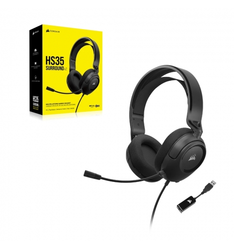 Corsair HS35 SURROUND v2 Headset Wired Head-band Gaming Black