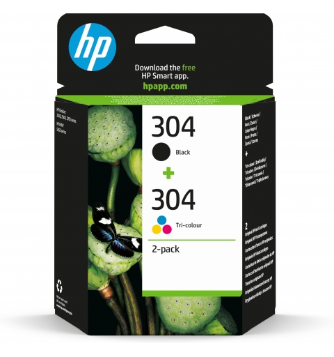 HP Confezione da 2 cartucce di inchiostro nero in tricromia originali 304