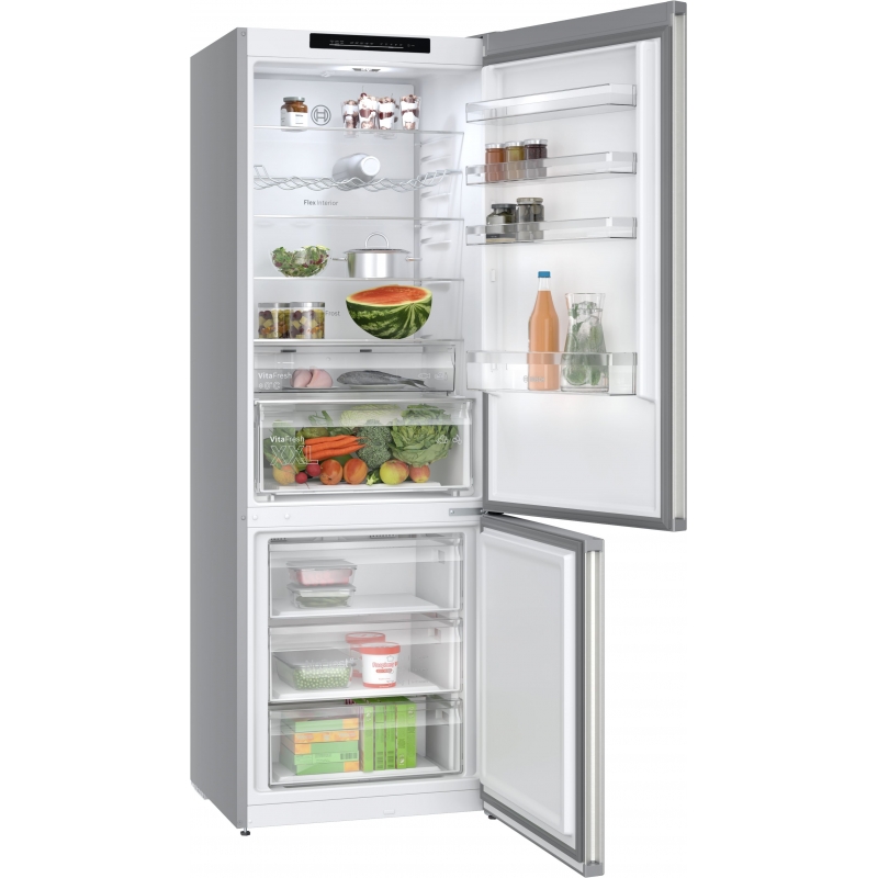 Bosch Serie 4 KGN492IAF , Frigorifero combinato da libera installazione, 203 x 70 cm, Acciaio spazzolato anti-impronta Classe A