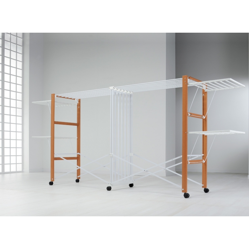 Foppapedretti Allungo Séchoir sur pieds Noir, Noyer, Blanc