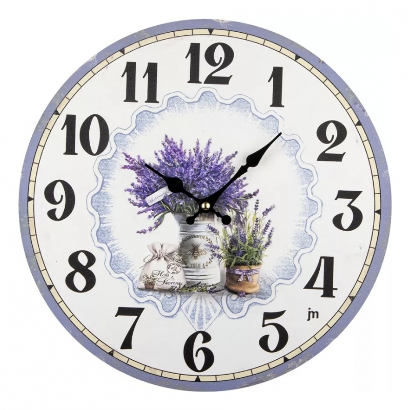 Lowell 21566 Horloge murale et de table Horloge à quartz Rond Lavande