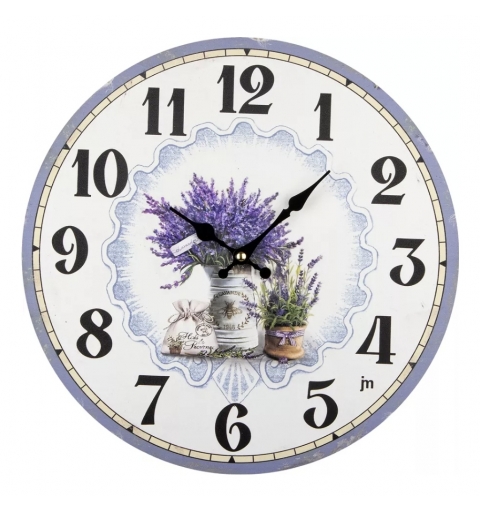Lowell 21566 wall table clock Quartz clock Round Lavender