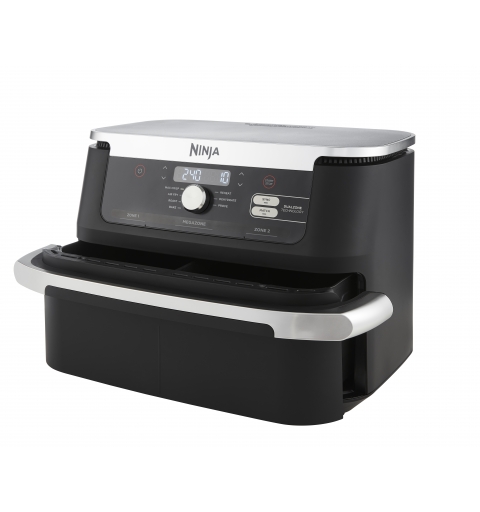 Ninja AF500EU Fritteuse Doppel 10,4 l Eigenständig 2470 W Heißluftfritteuse Schwarz, Edelstahl