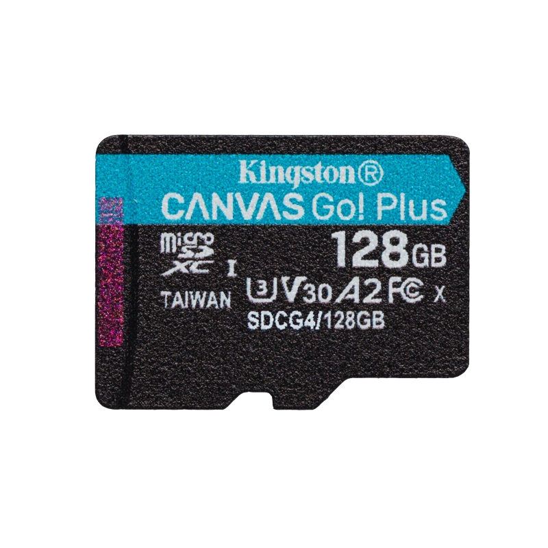 Kingston Technology 128GB microSDXC Canvas Go Plus Gen4 200MB s A2 U3 V30 Card + Adapter