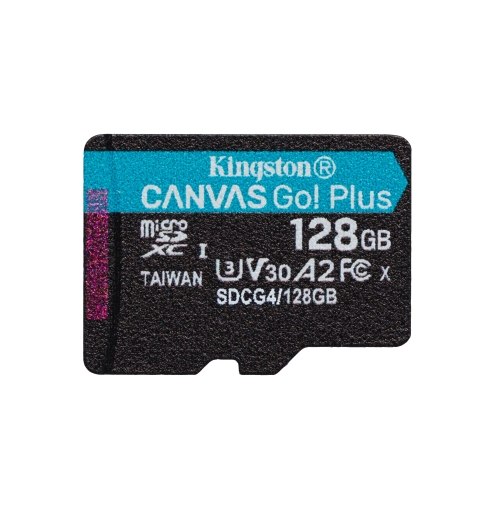 Kingston Technology 128GB microSDXC Canvas Go Plus Gen4 200MB s A2 U3 V30 Card + Adapter