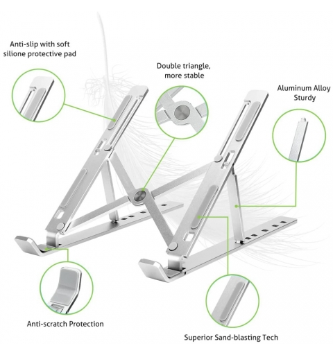 Techly ICA-TBL 134TY soporte para ordenador portátil Plata 40,6 cm (16")