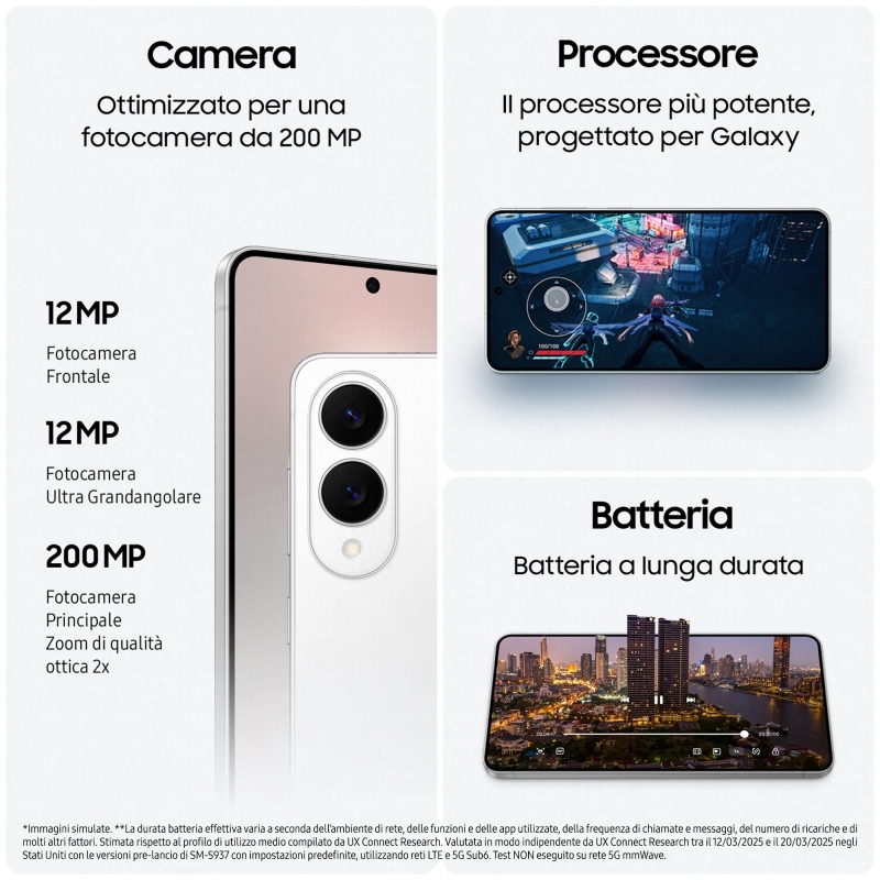 Samsung Galaxy S25 Edge, Smartphone AI, Display 6.7'' QHD+ Dynamic AMOLED 2X, Fotocamera 200MP, RAM 12GB, 512GB, 3.900 mAh,