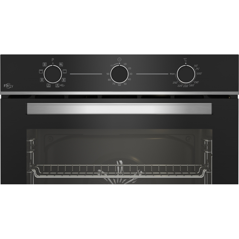 Beko b100 BBIMA13100X Forno multifunzione tre manopole con Air Fry in cristallo nero e inox