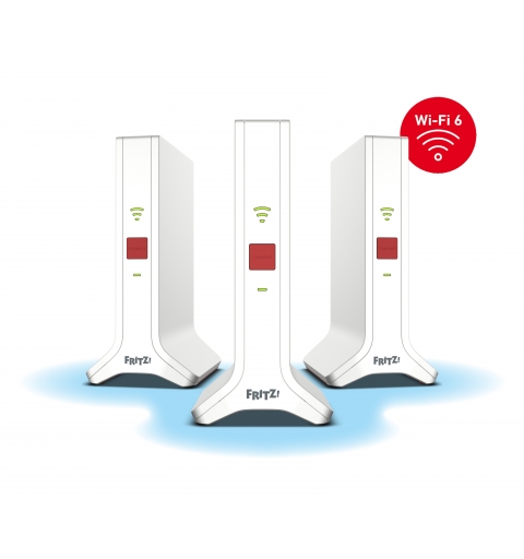 FRITZ!Repeater FRITZ!Mesh Set 4200 3-pack Edition Inter Network repeater 4200 Mbit s Red, White