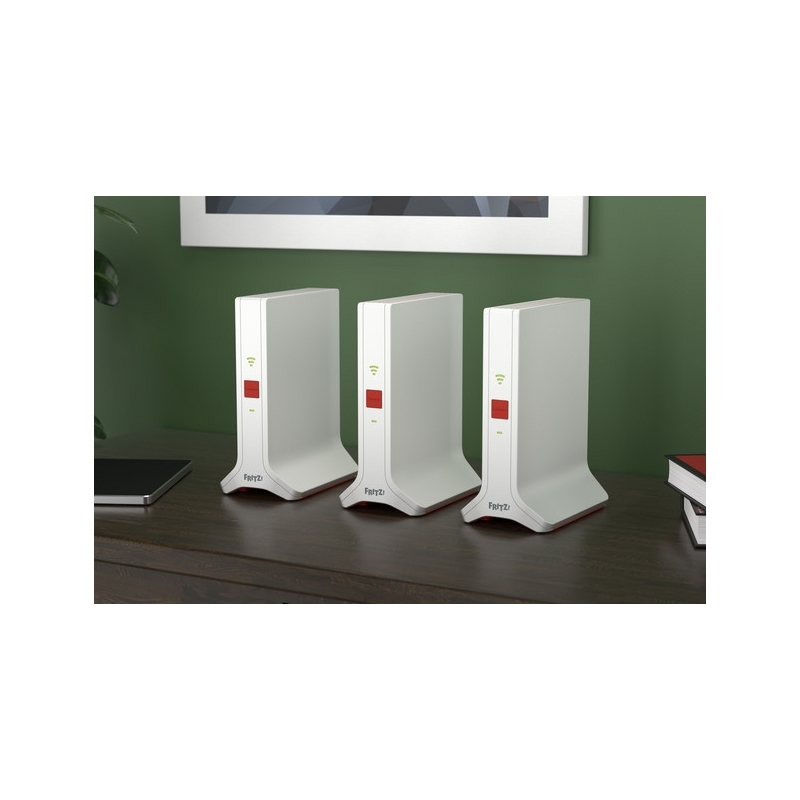 FRITZ!Repeater FRITZ!Mesh Set 4200 3-pack Edition Inter Network repeater 4200 Mbit s Red, White