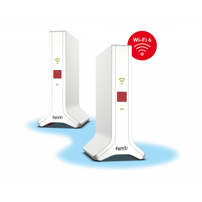 FRITZ!Repeater FRITZ!Mesh Set 4200 2-pack Edition International Network repeater 4200 Mbit s Red, White