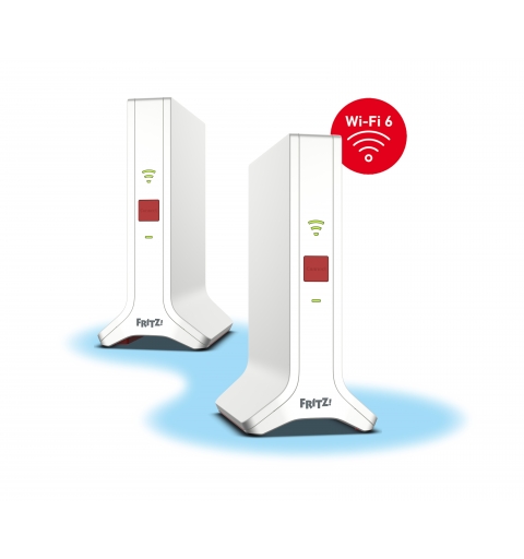 FRITZ!Repeater FRITZ!Mesh Set 4200 2-pack Edition International Network repeater 4200 Mbit s Red, White
