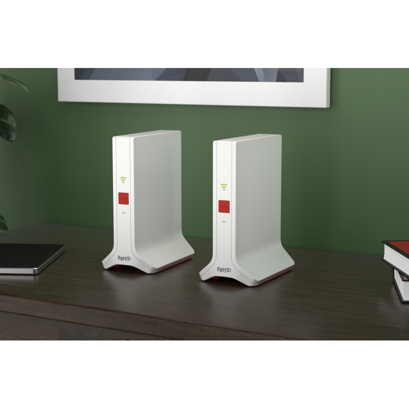 FRITZ!Repeater FRITZ!Mesh Set 4200 2-pack Edition International Network repeater 4200 Mbit s Red, White