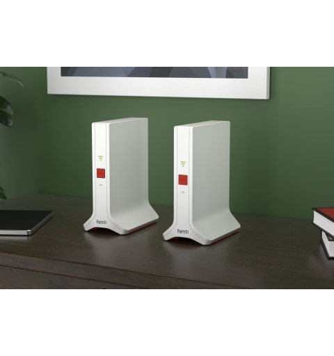 FRITZ!Repeater FRITZ!Mesh Set 4200 2-pack Edition International Network repeater 4200 Mbit s Red, White