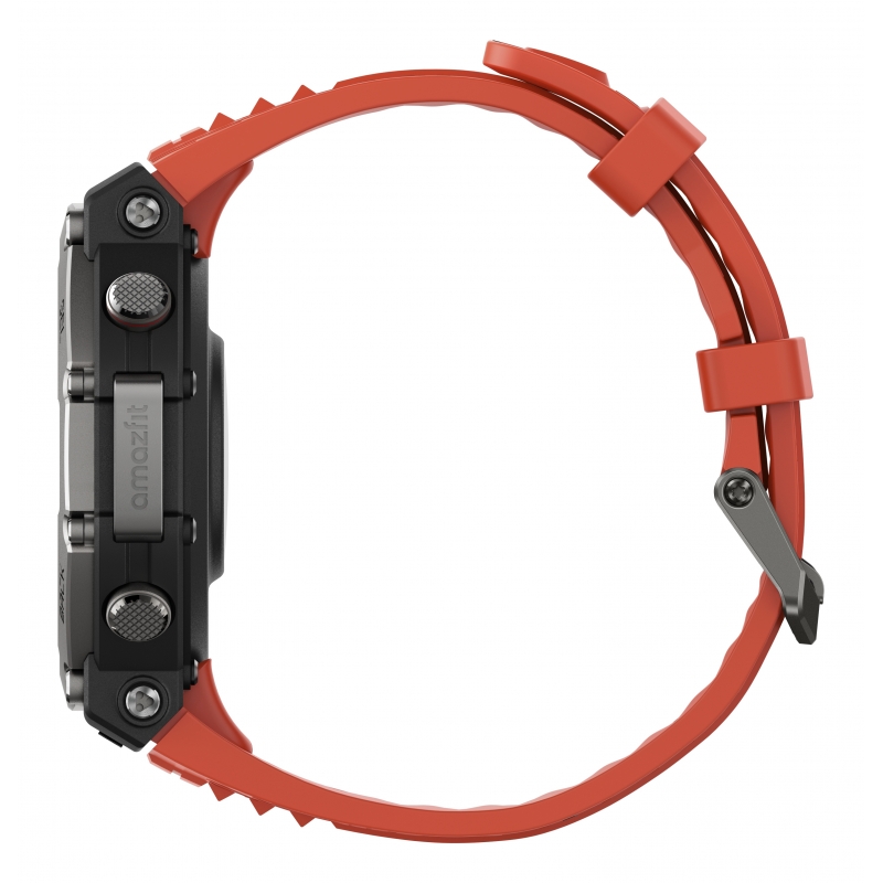 Amazfit T-Rex 3 Lava 3,81 cm (1.5") AMOLED Digital 480 x 480 Pixel Touchscreen Schwarz, Edelstahl GPS