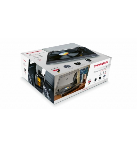 Thomson TT700 Giradischi con trasmissione a cinghia Nero, Trasparente Automatico