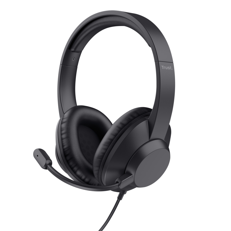 Trust Ayda Max USB Headset Wired Head-band Office Call center USB Type-C USB Type-A Black