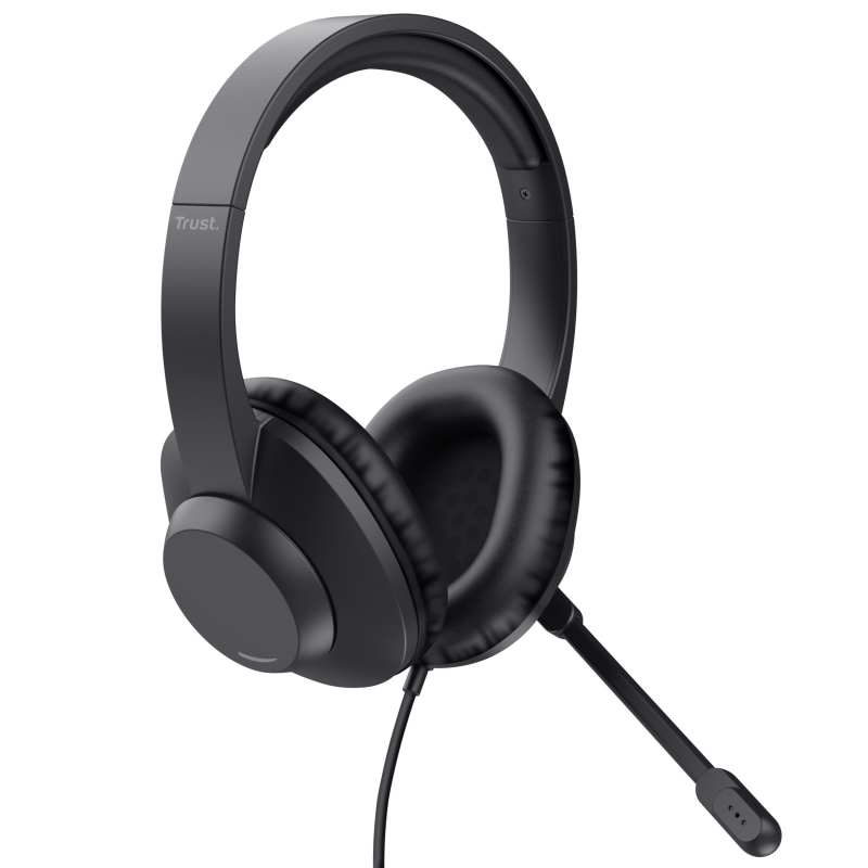 Trust Ayda Max USB Headset Wired Head-band Office Call center USB Type-C USB Type-A Black