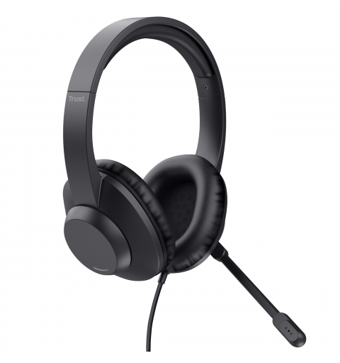 Trust Ayda Max USB Headset Wired Head-band Office Call center USB Type-C USB Type-A Black