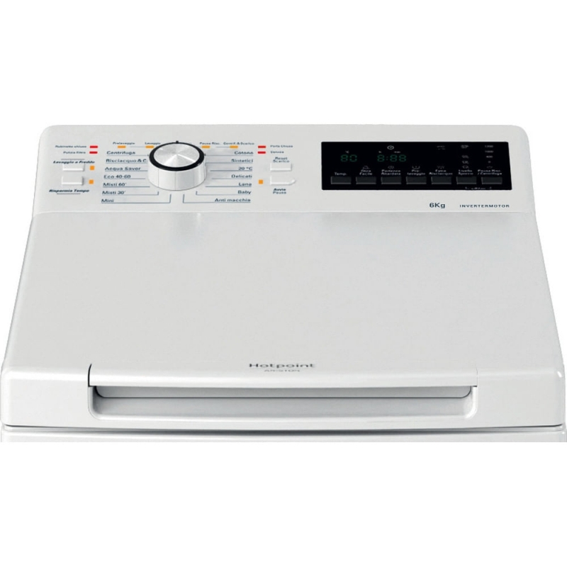 Hotpoint WMTG 626BS IT lavadora Carga superior 6 kg 1200 RPM Blanco