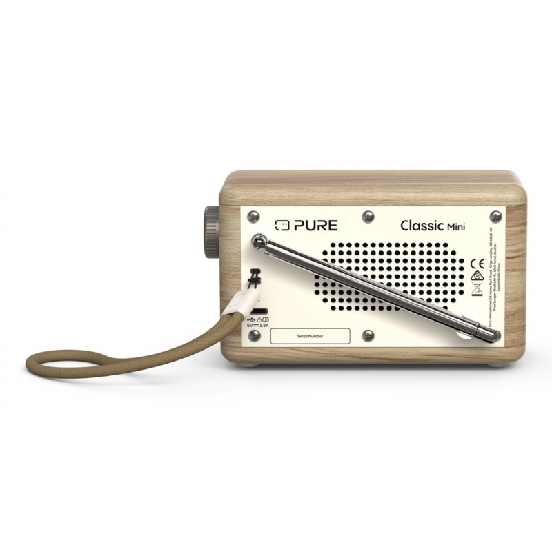 Pure DAB+ Radio Classic Mini Portable Numérique Crème, Bois