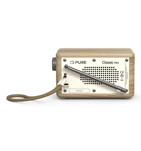 Pure DAB+ Radio Classic Mini Tragbar Digital Cremefarben, Holz