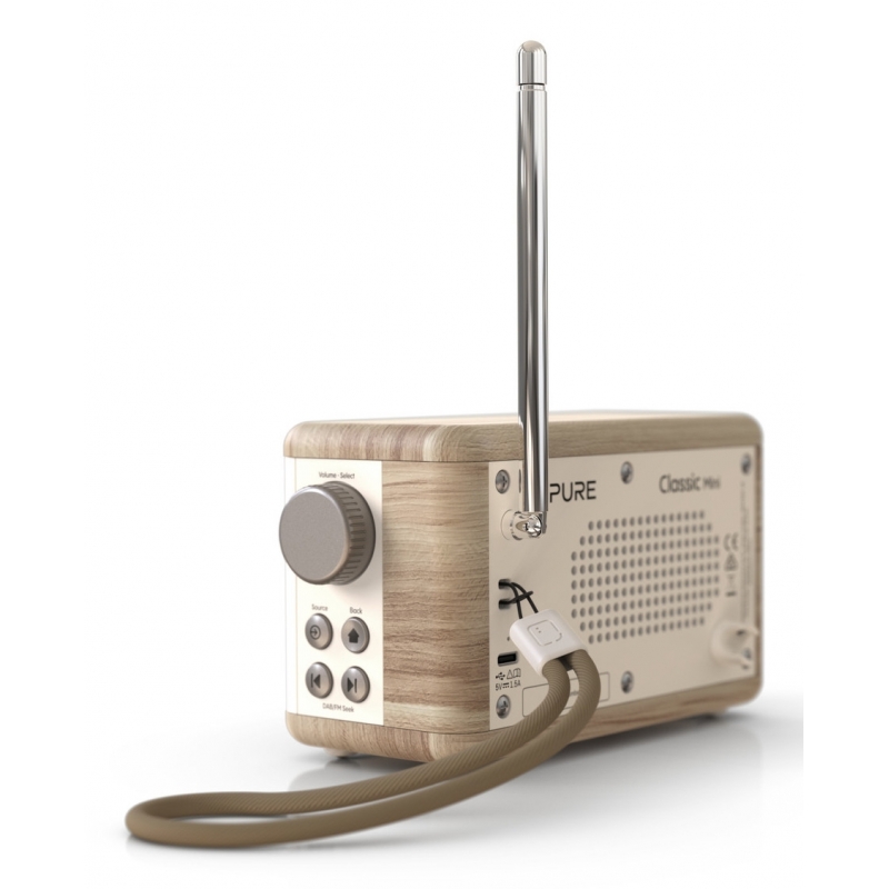 Pure DAB+ Radio Classic Mini Portable Digital Cream, Wood