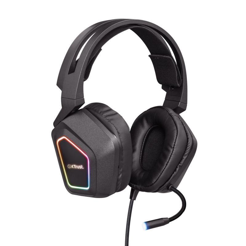 Trust GXT 450 Blizz RGB 7.1 Surround Auriculares Alámbrico Diadema Juego USB tipo A Negro