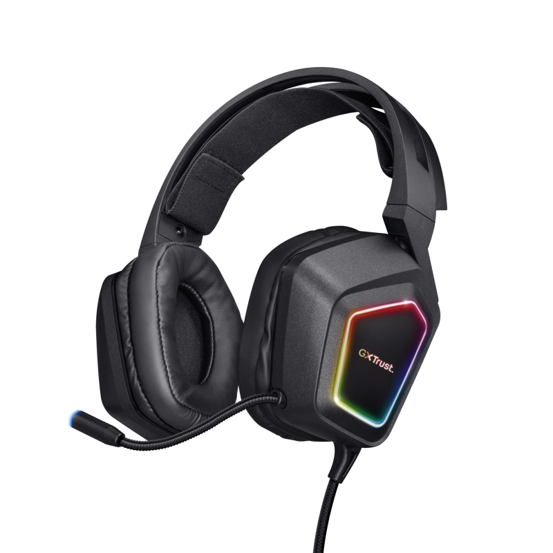 Trust GXT 450 Blizz RGB 7.1 Surround Auriculares Alámbrico Diadema Juego USB tipo A Negro