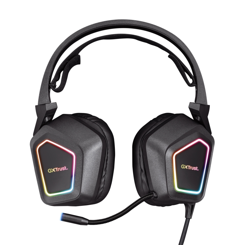 Trust GXT 450 Blizz RGB 7.1 Surround Auriculares Alámbrico Diadema Juego USB tipo A Negro