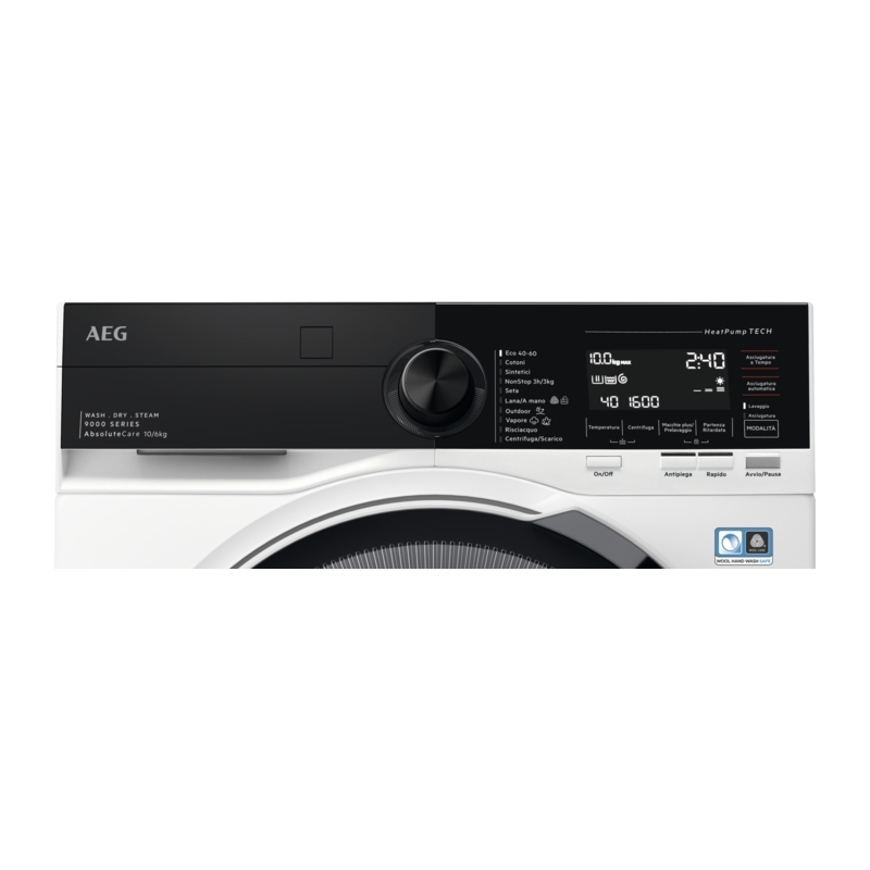 AEG LWR9C166BB Waschtrockner Freistehend Frontlader Weiß C