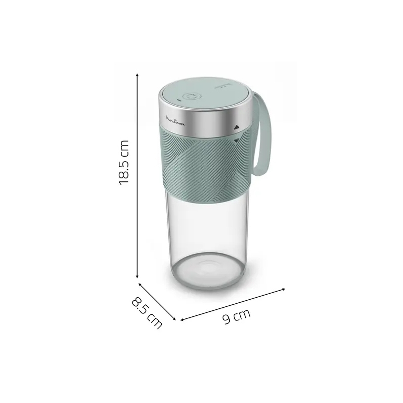 Moulinex Lightmix LM1C0410 Mixer 0,3 l Tragbarer Mixer Grau, Edelstahl, Transparent