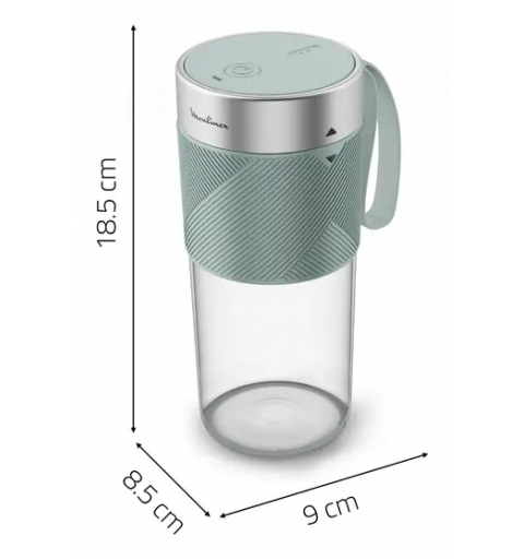Moulinex Lightmix LM1C0410 blender 0.3 L Portable blender Grey, Stainless steel, Transparent
