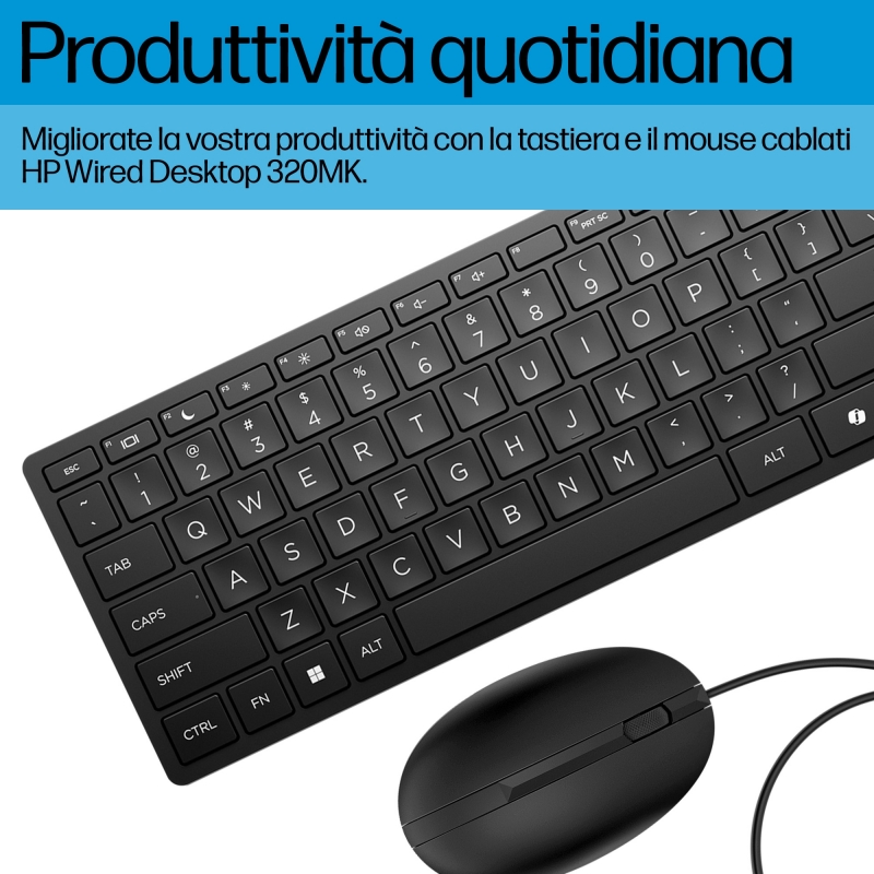 HP Teclado y ratón con cables Desktop 320MK