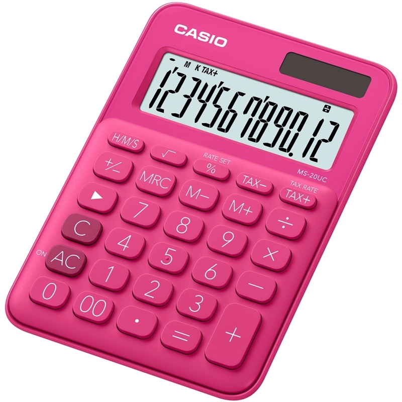 Casio MS-20UC-RD Taschenrechner Desktop Einfacher Taschenrechner Rot