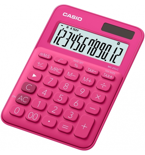 Casio MS-20UC-RD Taschenrechner Desktop Einfacher Taschenrechner Rot