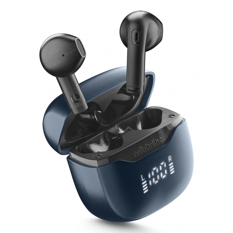Cellularline Core Pro Auricolari Bluetooth con custodia di ricarica, display LED e funzione ENC