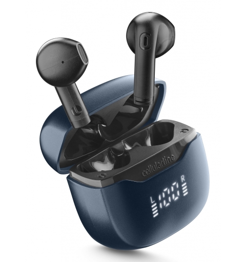 Cellularline Core Pro Auricolari Bluetooth con custodia di ricarica, display LED e funzione ENC