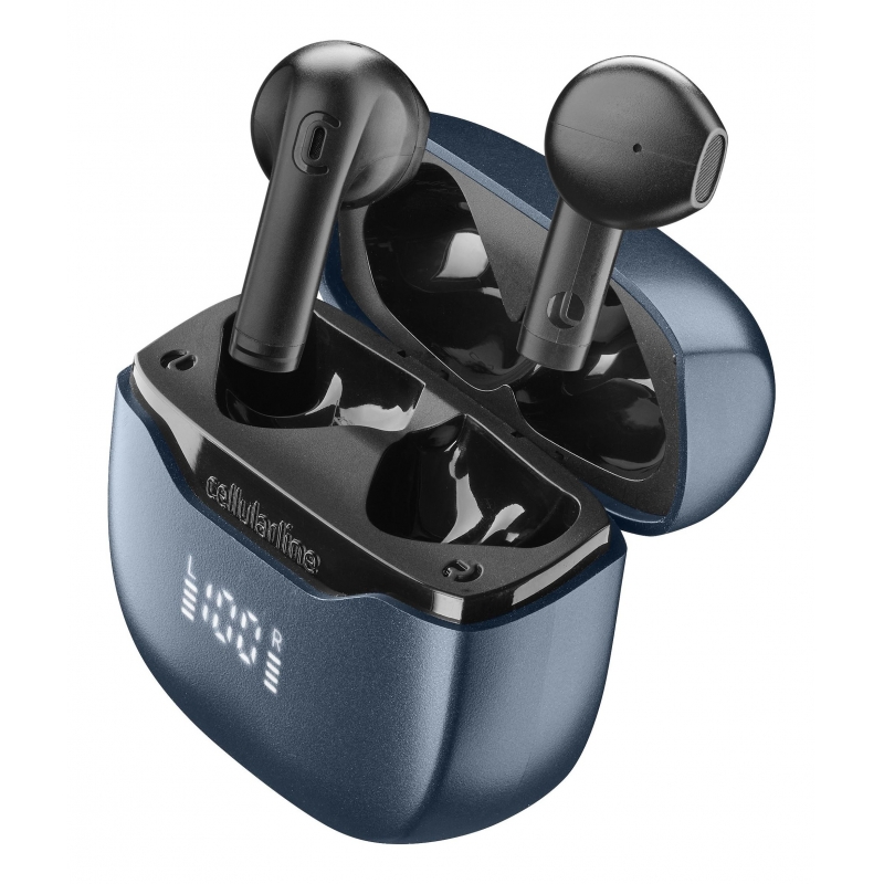 Cellularline Core Pro Auricolari Bluetooth con custodia di ricarica, display LED e funzione ENC