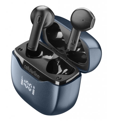 Cellularline Core Pro Auricolari Bluetooth con custodia di ricarica, display LED e funzione ENC