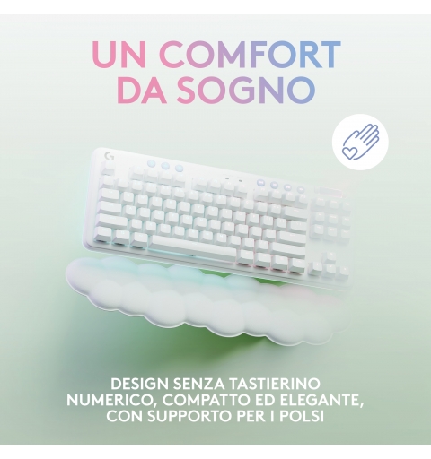 Logitech G G715 tastiera Gaming RF senza fili + Bluetooth QWERTY US International Bianco