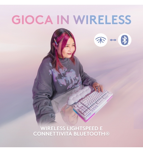 Logitech G G715 tastiera Gaming RF senza fili + Bluetooth QWERTY US International Bianco