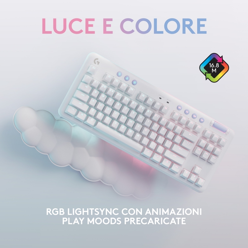 Logitech G G715 tastiera Gaming RF senza fili + Bluetooth QWERTY US International Bianco