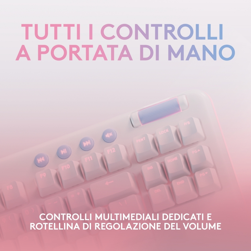 Logitech G G715 tastiera Gaming RF senza fili + Bluetooth QWERTY US International Bianco