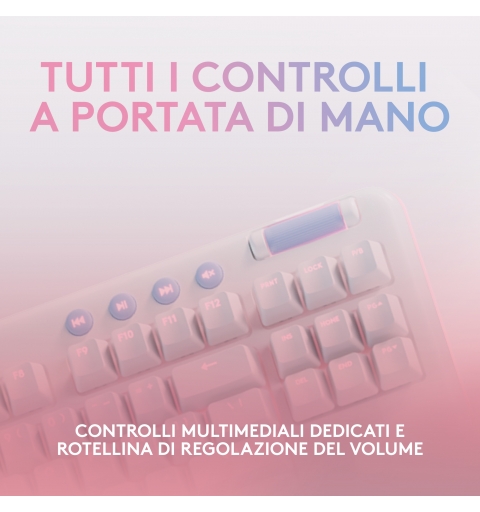 Logitech G G715 tastiera Gaming RF senza fili + Bluetooth QWERTY US International Bianco