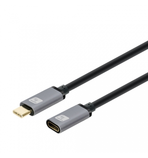 Techly Cavo prolunga USB 3.2 Gen 2 USB-C M F 1m Nero
