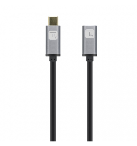 Techly Cavo prolunga USB 3.2 Gen 2 USB-C M F 1m Nero