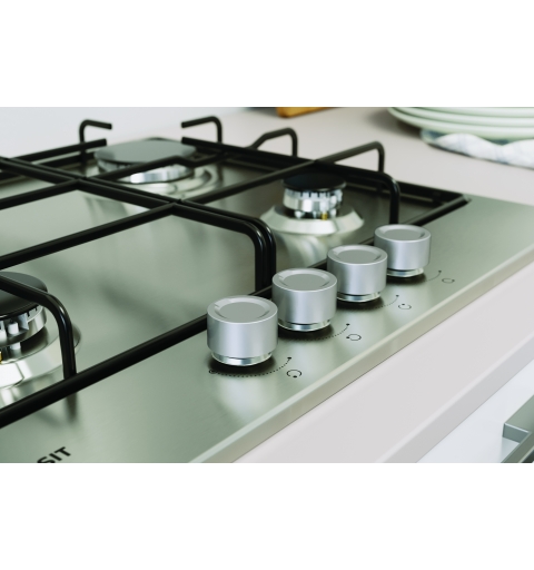 Indesit THP 642 IX I 1 piano gas inox 60cm 4 fuochi griglie smaltate